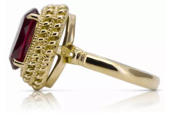 Aur galben 14K Rubin Inel Stil Vintage vrc068y